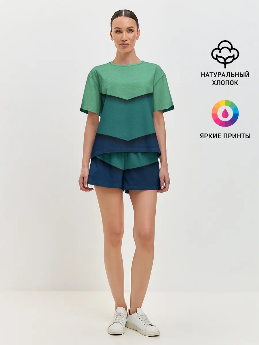 Женская пижама с шортами / Текстура бумаги