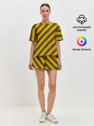 Женская пижама с шортами / Полосы