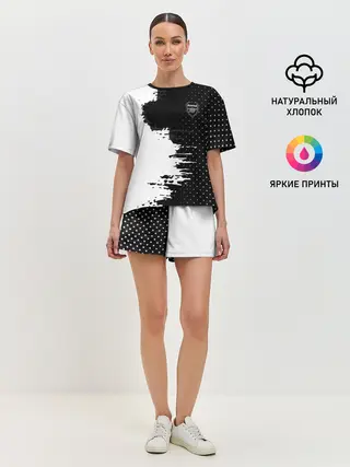 Женская пижама с шортами / Arsenal uniform black 2018