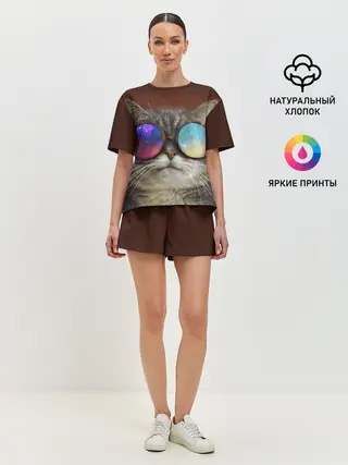 Женская пижама с шортами / котейки