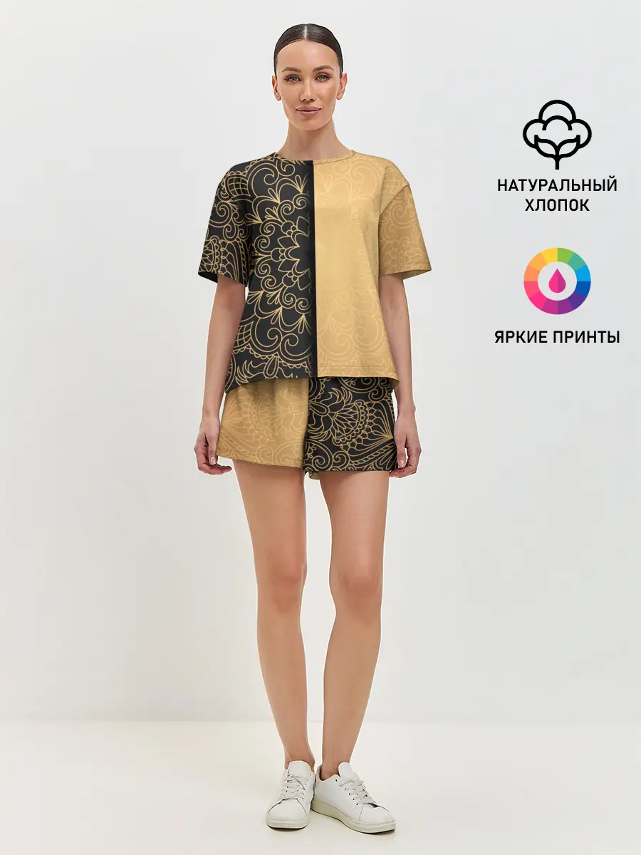 Женская пижама с шортами / Черное золото