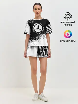 Женская пижама с шортами / Mercedes abstract sport