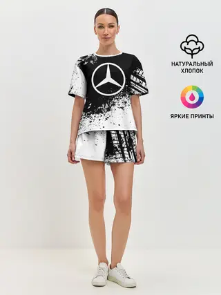 Женская пижама с шортами / Mercedes abstract sport