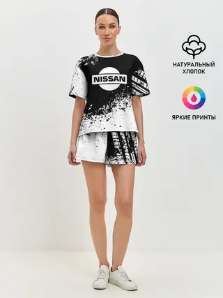 Женская пижама с шортами / Nissan abstract sport