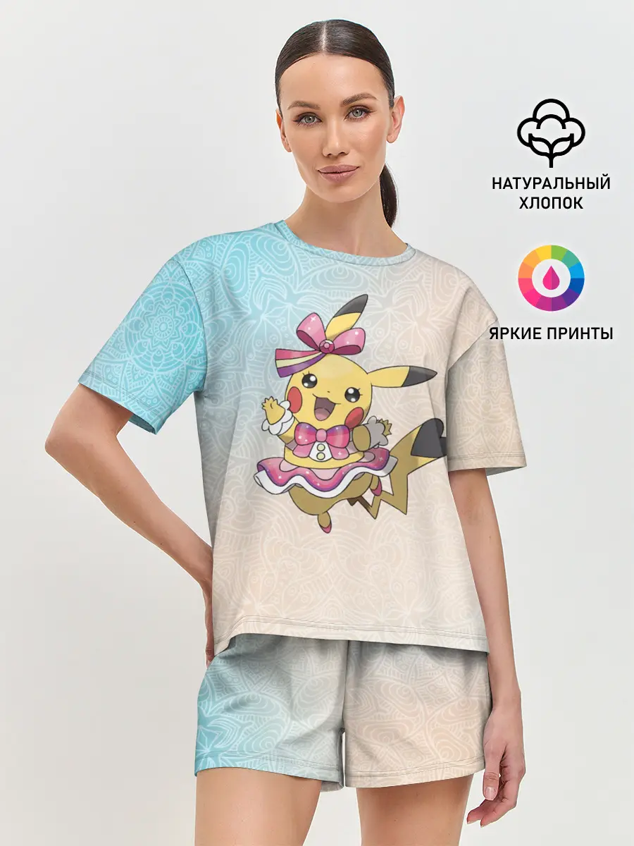 Женская пижама с шортами / Пикачу