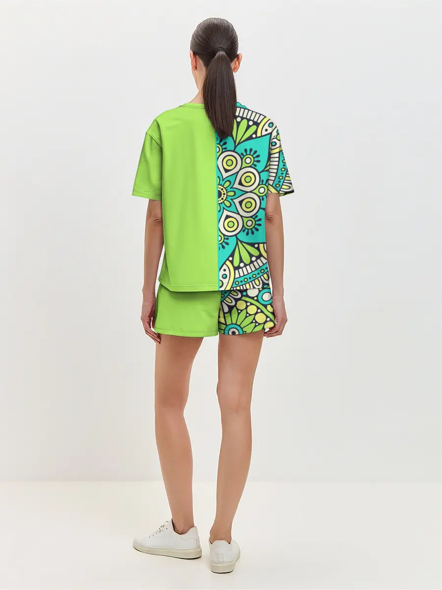 Женская пижама с шортами / Медитация с мандалой