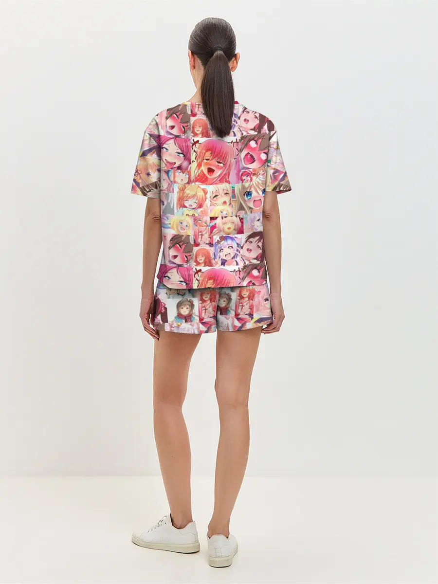 Женская пижама с шортами / Ahegao Color