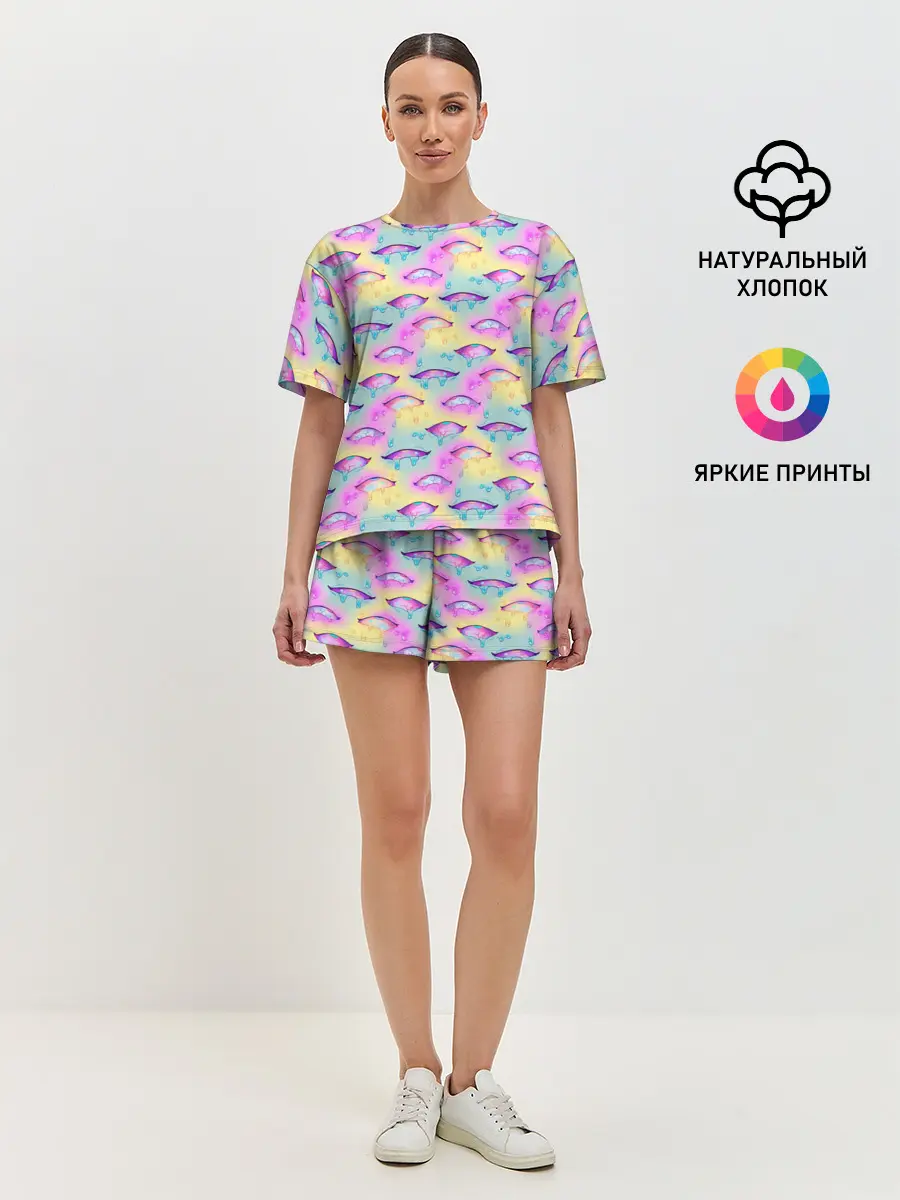 Женская пижама с шортами / Влажные глазки | Ahegao Eyes