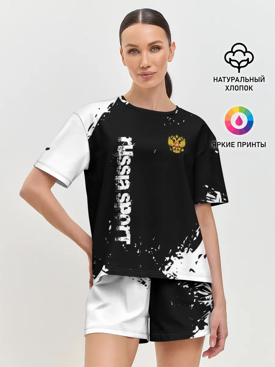 Женская пижама с шортами / РОССИЯ БРЫЗГИ | RUSSIA PAINTS