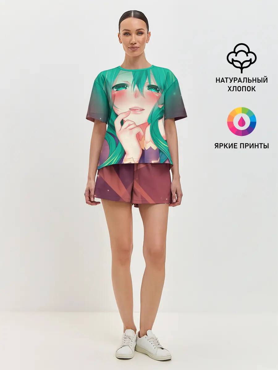 Женская пижама с шортами / Miku Ahegao