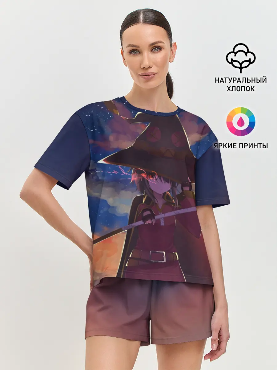 Женская пижама с шортами / Konosuba с посохом