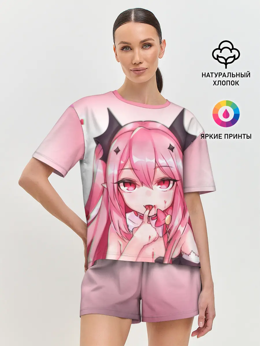 Женская пижама с шортами / Вампир Ахегао