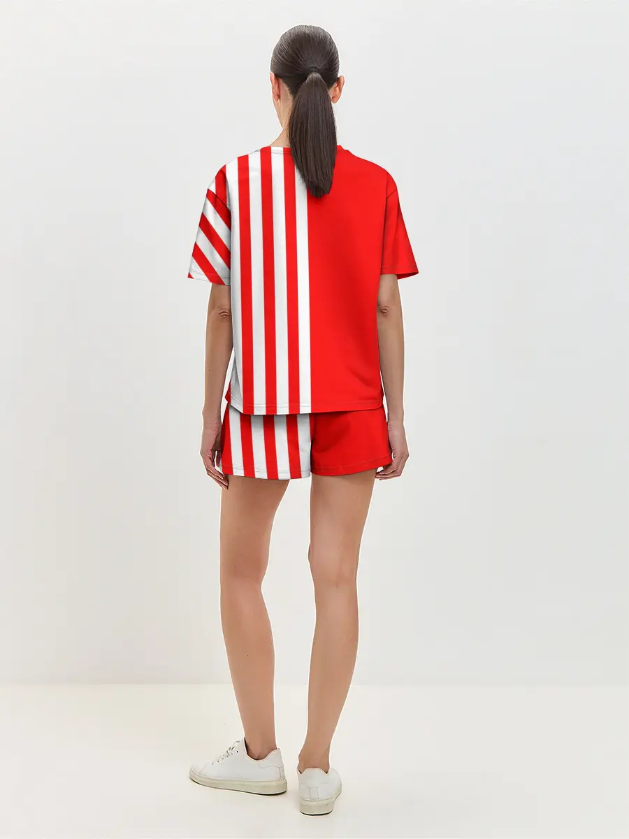 Женская пижама с шортами / Красно-белый воин