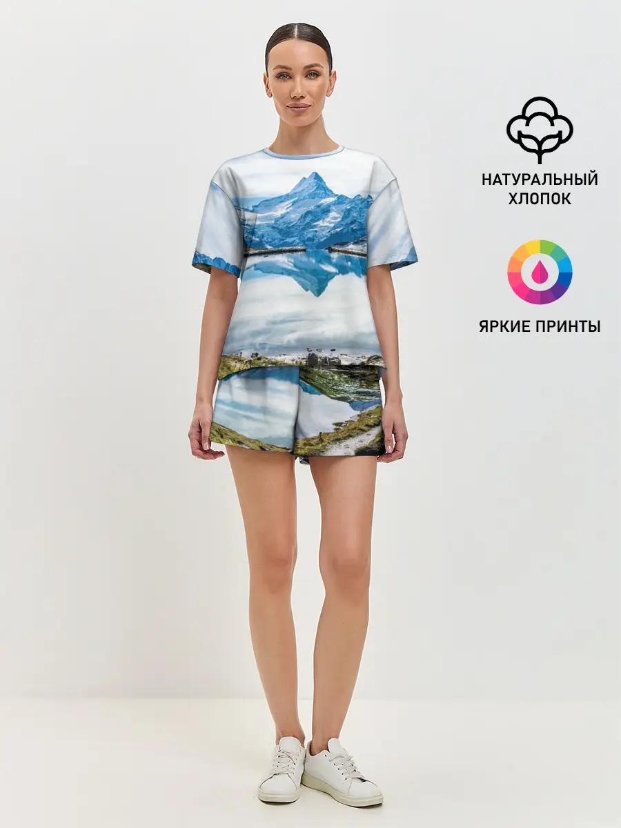 Женская пижама с шортами / Альпы