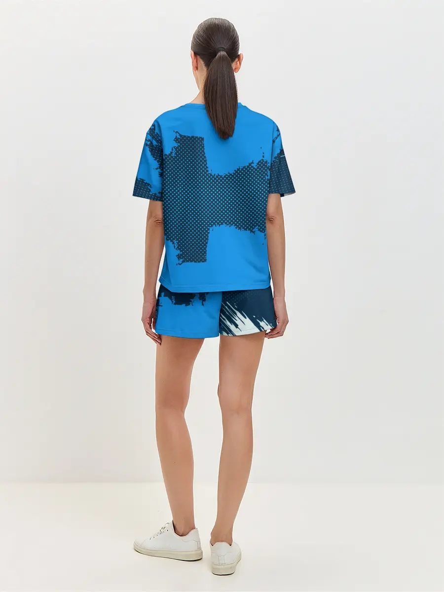 Женская пижама с шортами / BARCELONA SPORT BLUE