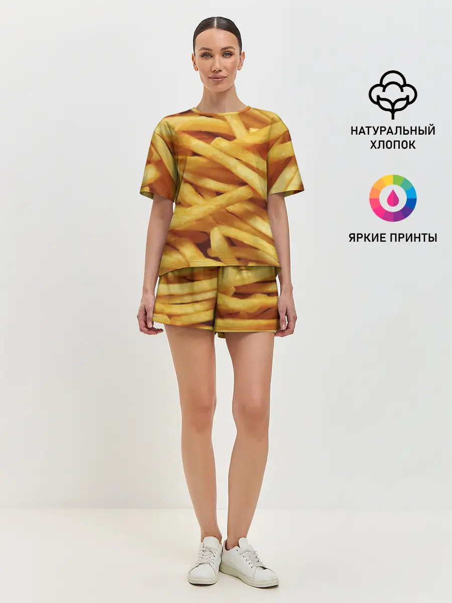 Женская пижама с шортами / Картошка фри