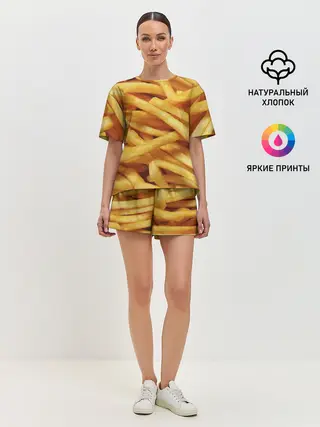 Женская пижама с шортами / Картошка фри