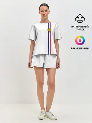 Женская пижама с шортами / Франция, лента с гербом