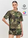 Женская пижама с шортами / Камуфляж с кляксами