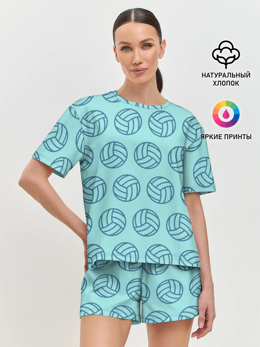 Женская пижама с шортами / Волейбол