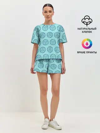 Женская пижама с шортами / Волейбол