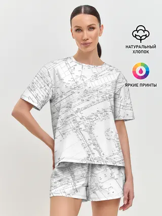 Женская пижама с шортами / Топография_01