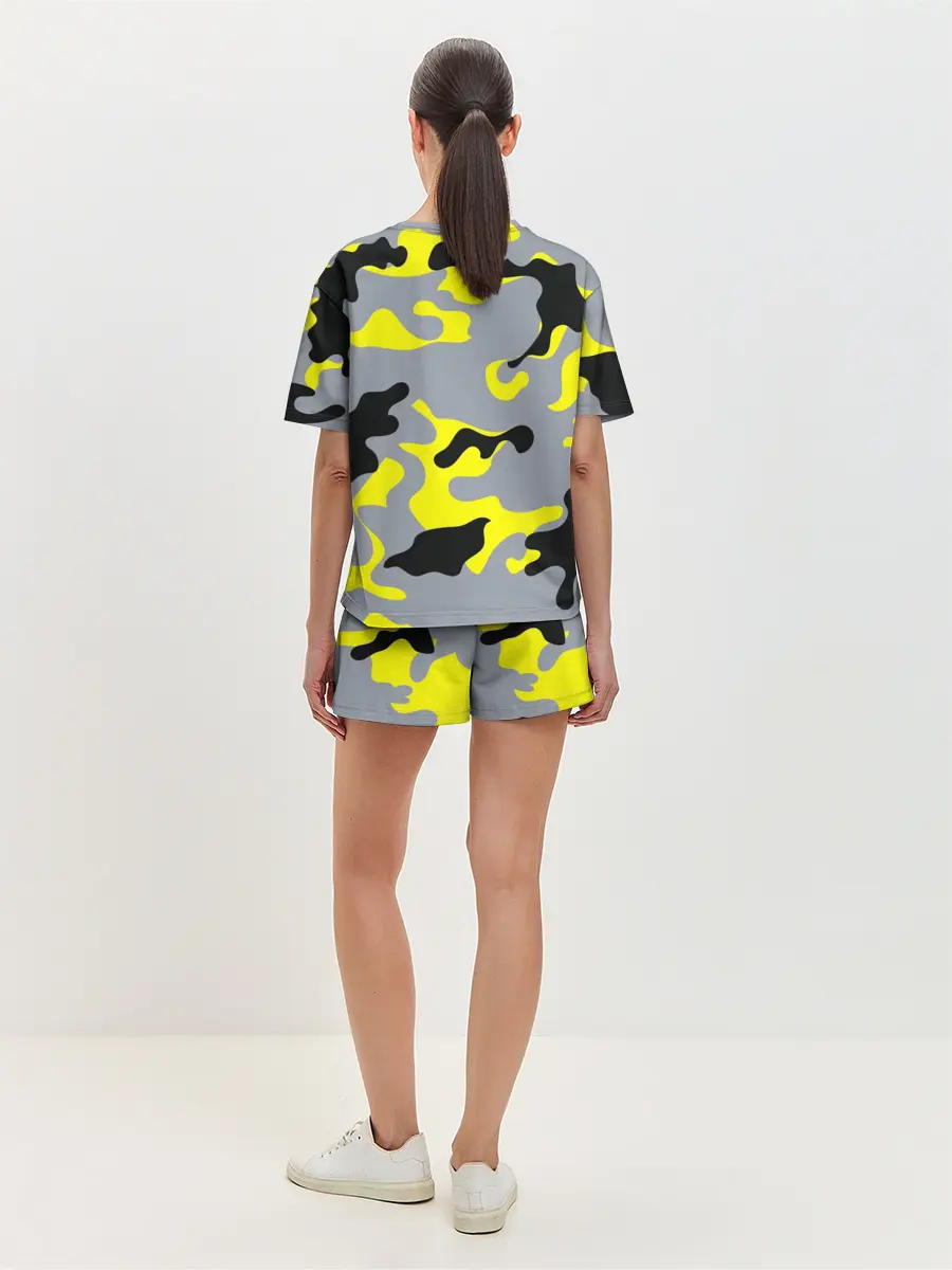 Женская пижама с шортами / Yellow camouflage