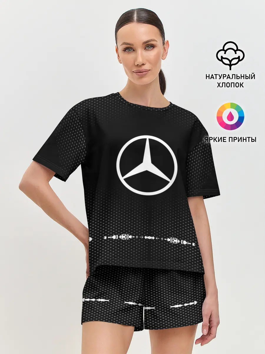 Женская пижама с шортами / Mercedes sport auto abstract