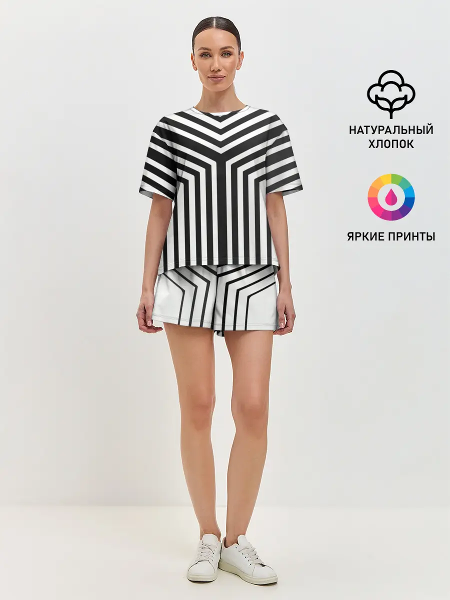 Женская пижама с шортами / Кибер Зебра