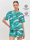 Женская пижама с шортами / Дельфины