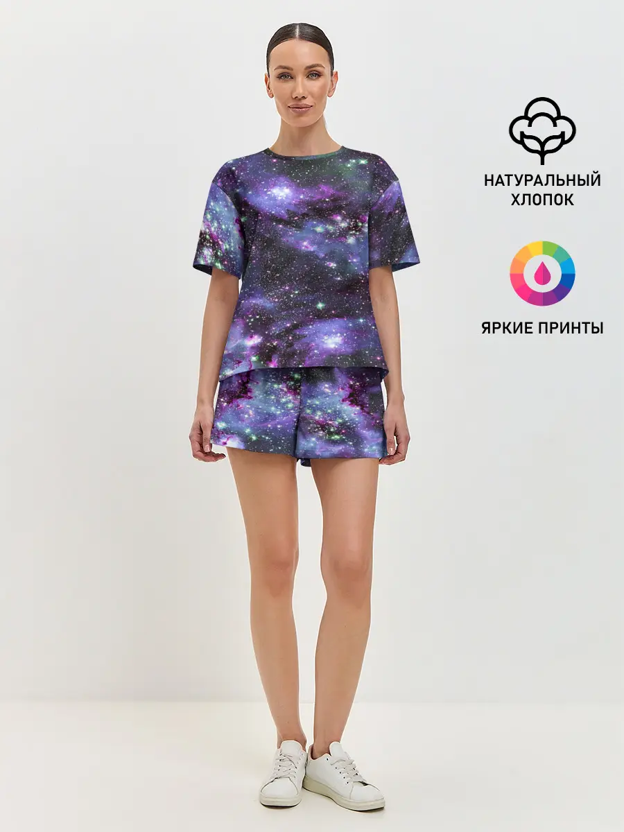 Женская пижама с шортами / Sky nebula