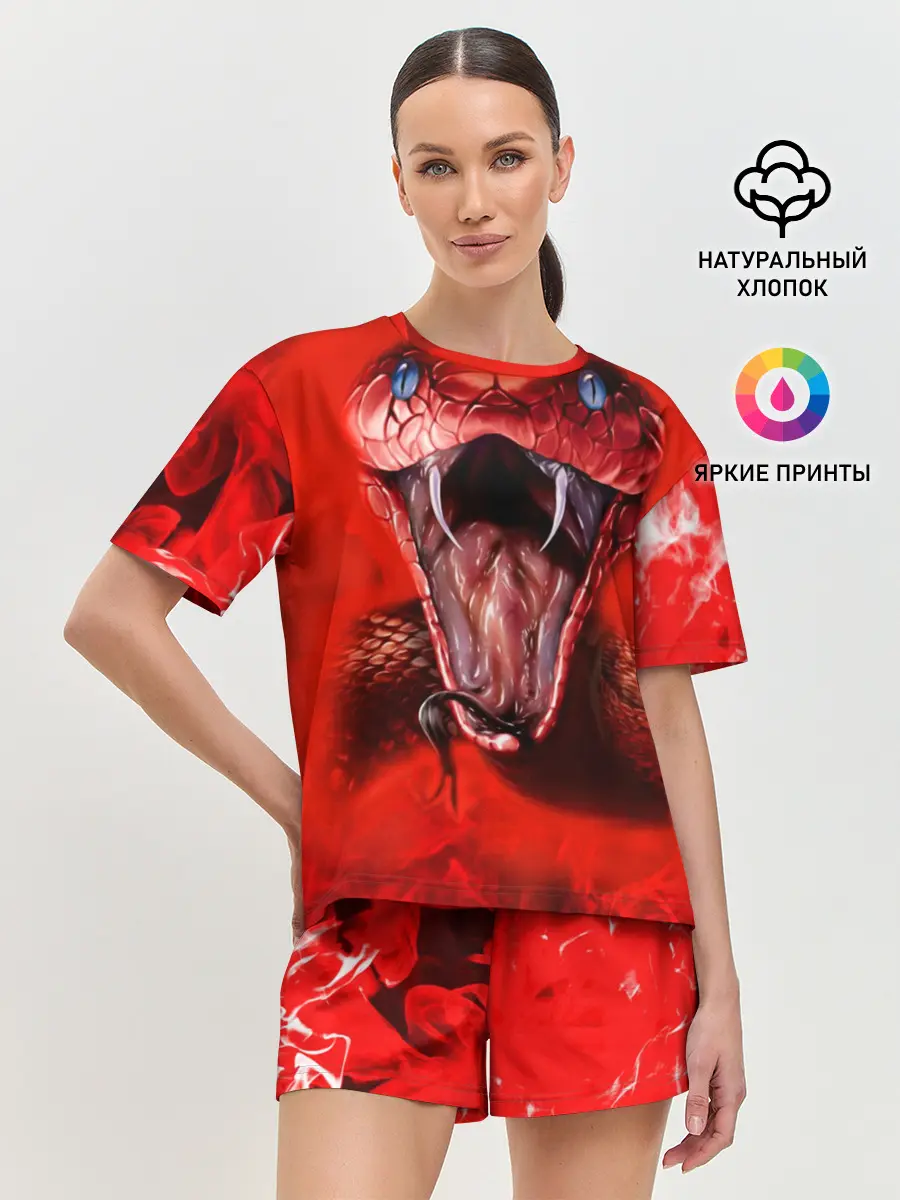 Женская пижама с шортами / Red Snake