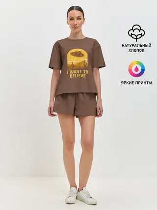 Женская пижама с шортами / I want to belive