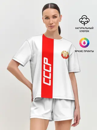 Женская пижама с шортами / СССР-white collection