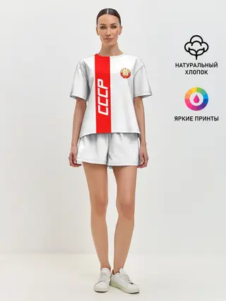 Женская пижама с шортами / СССР-white collection