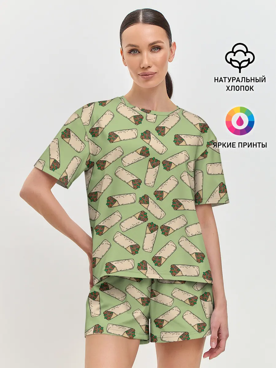 Женская пижама с шортами / Шаверма