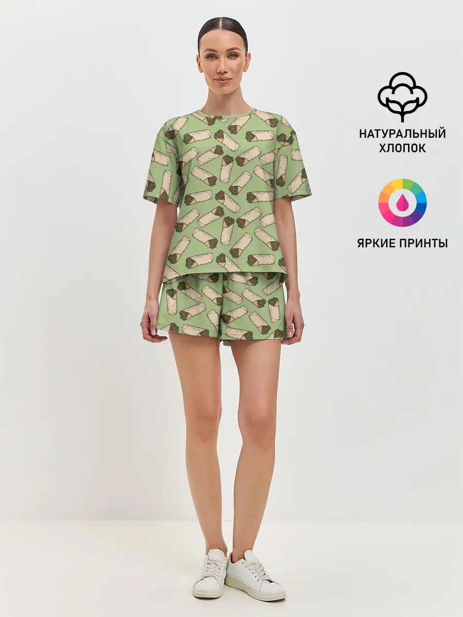 Женская пижама с шортами / Шаверма