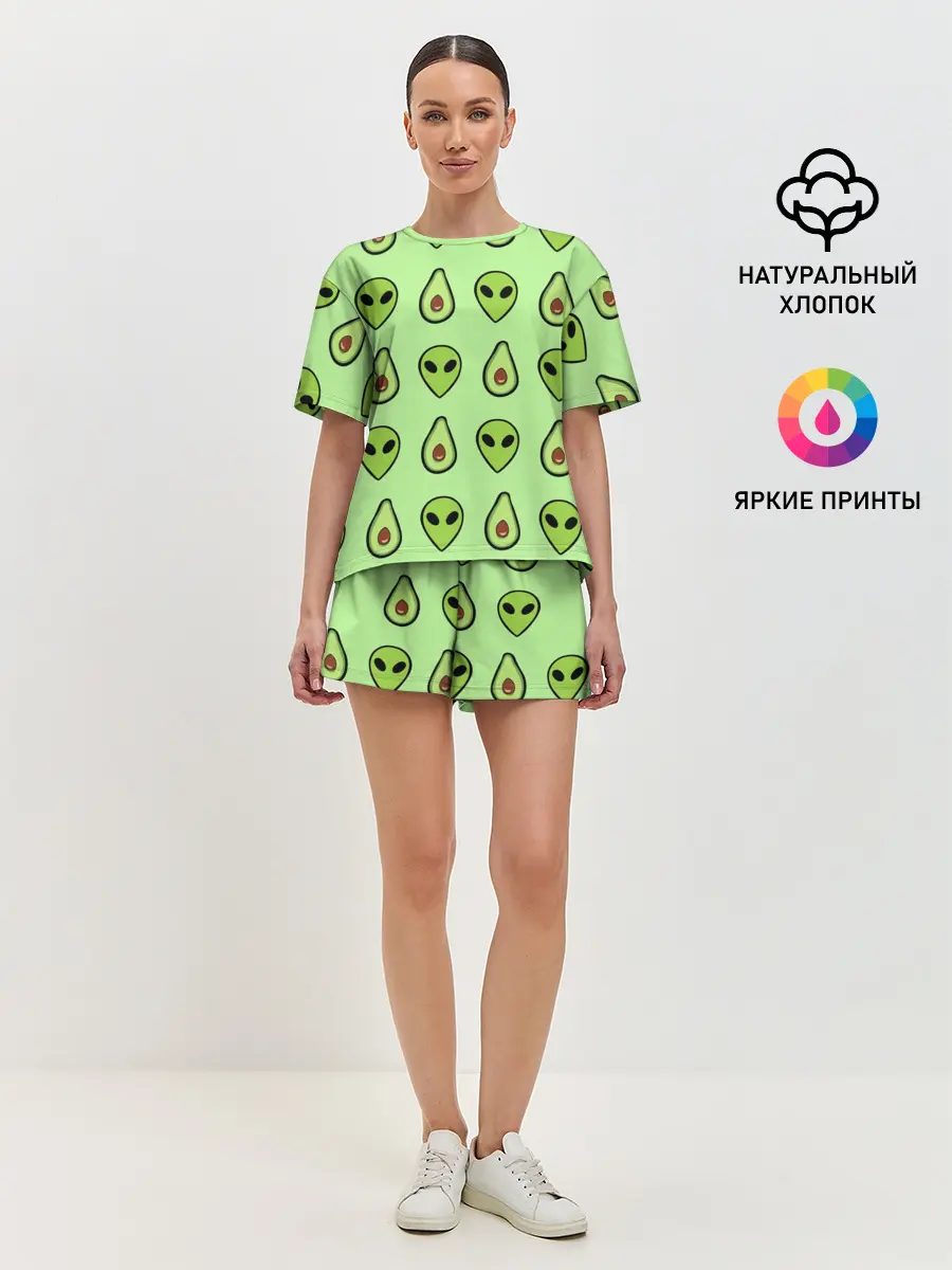 Женская пижама с шортами / Green