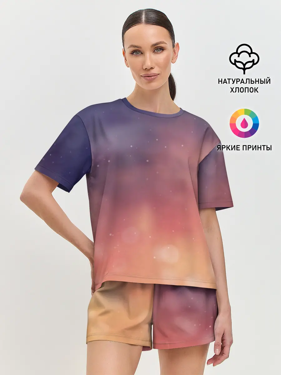 Женская пижама с шортами / Абстракция Градиент Текстура