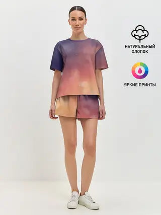 Женская пижама с шортами / Абстракция Градиент Текстура