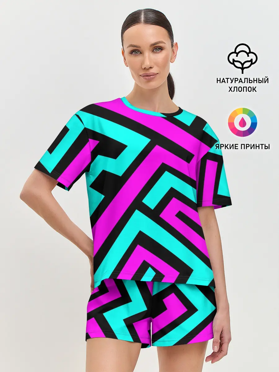 Женская пижама с шортами / Abstract Background 4