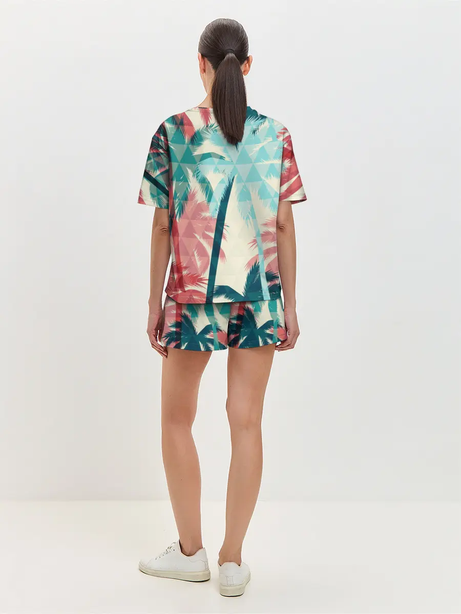 Женская пижама с шортами / Абстракция Пальмы Текстура