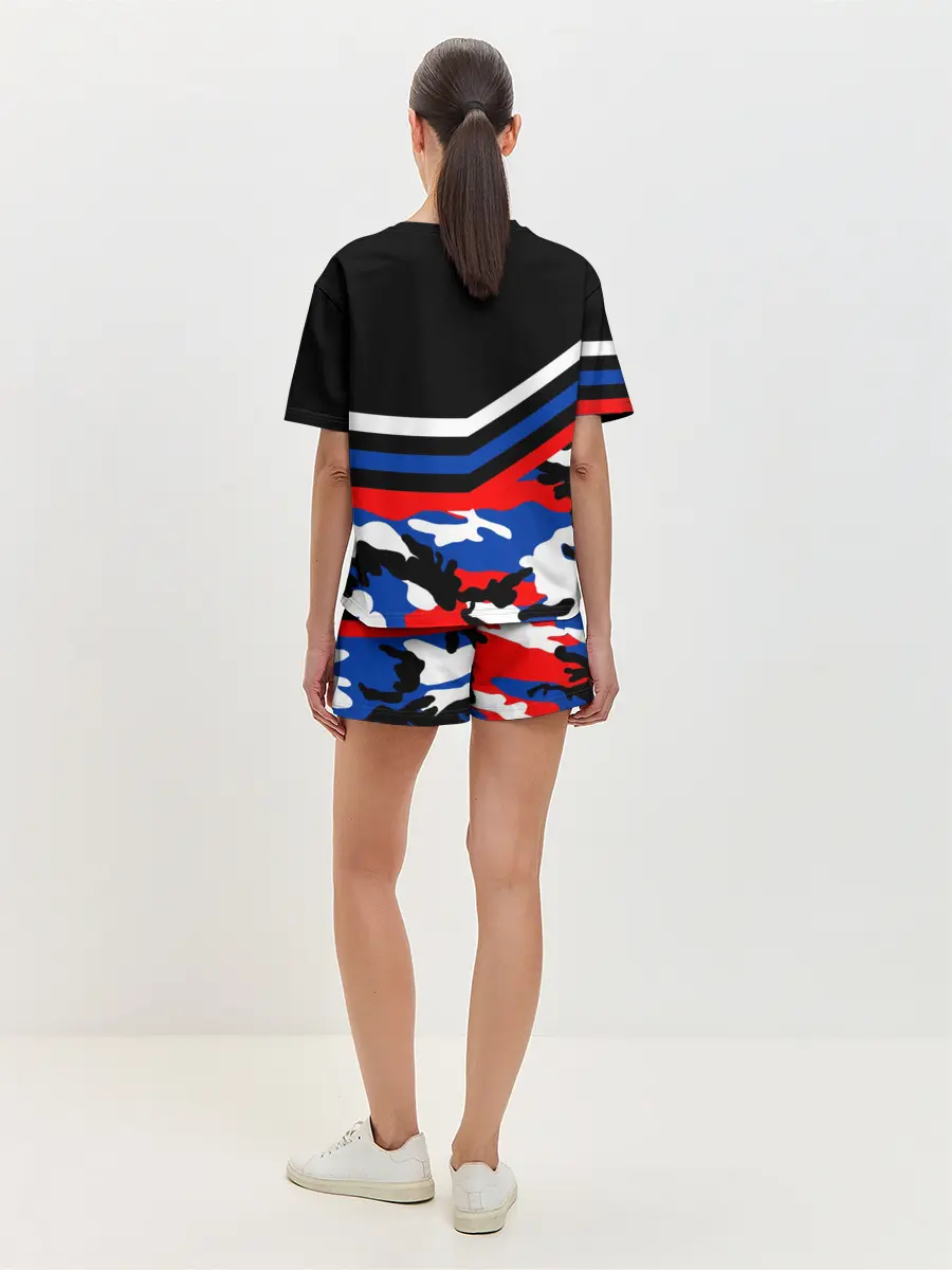 Женская пижама с шортами / Камуфляж Россия