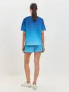 Женская пижама с шортами / Синие полосы
