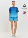 Женская пижама с шортами / Синие полосы