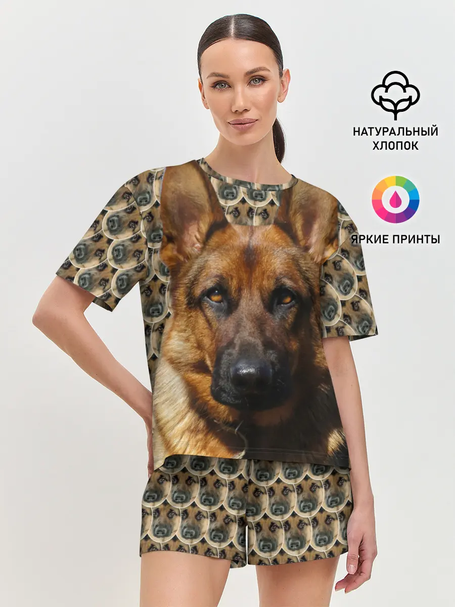 Женская пижама с шортами / Овчарка