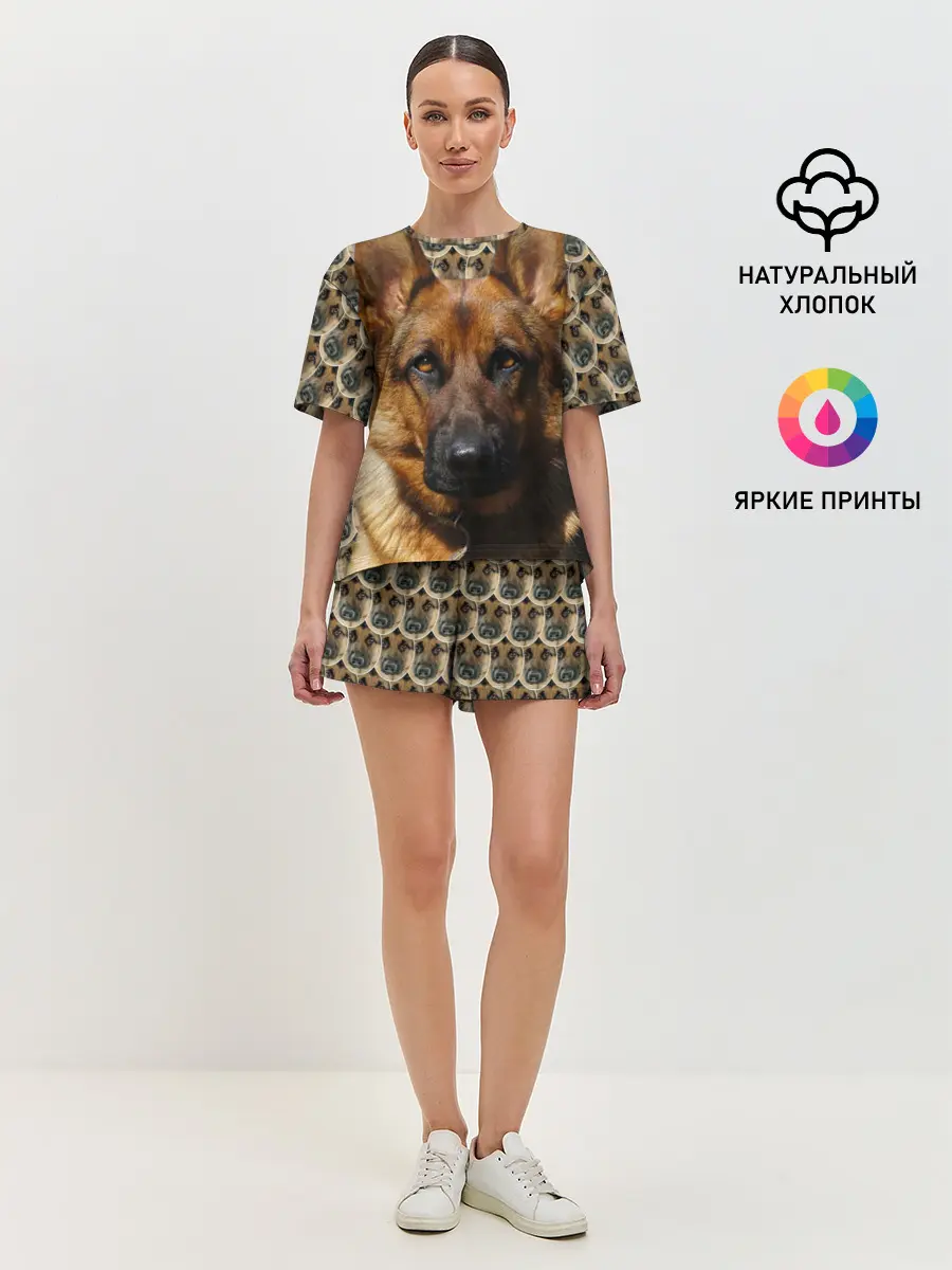 Женская пижама с шортами / Овчарка