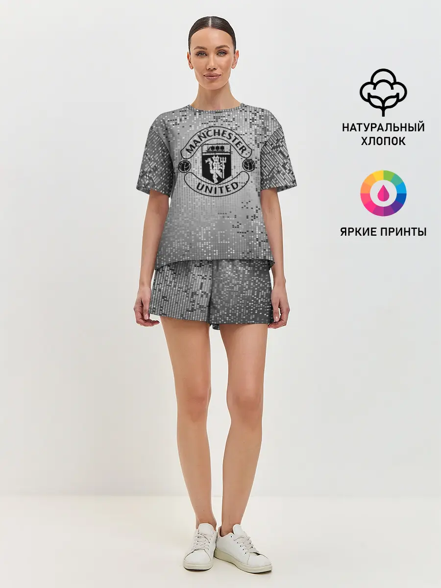 Женская пижама с шортами / Манчестер Юнайтед Pixels