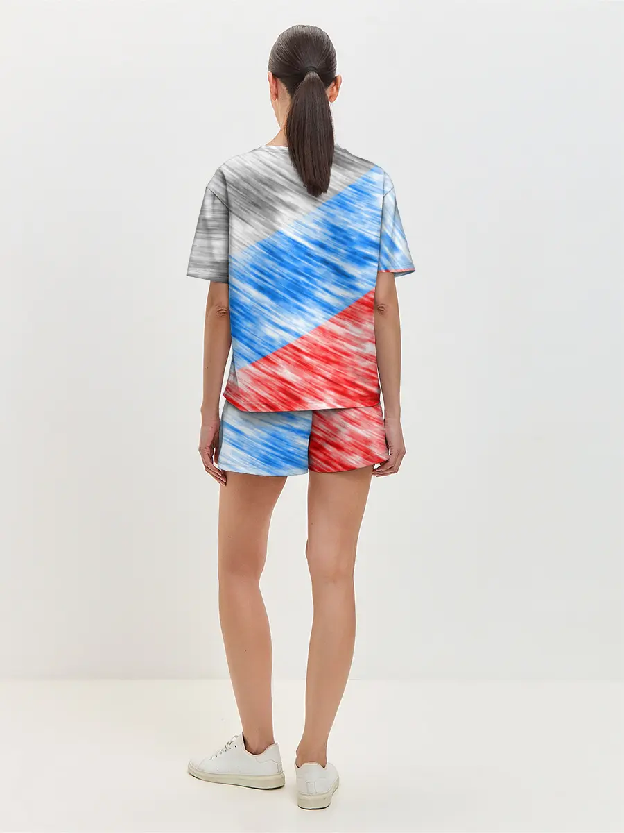 Женская пижама с шортами / Российский флаг с гербом