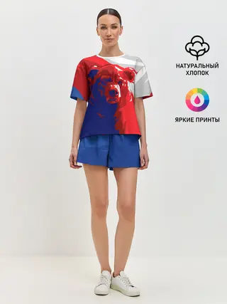 Женская пижама с шортами / Российский медведь